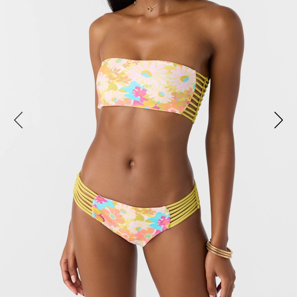 O'Neill Pink and Yellow Bikini Set Vibrant Swimwear NWT